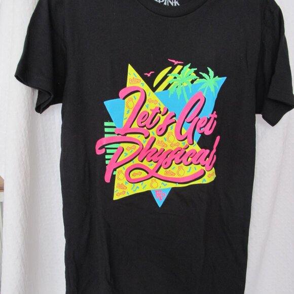 NEW - Flex It Pink 80's Lets Get Physical T-Shirt - Picture 2 of 7